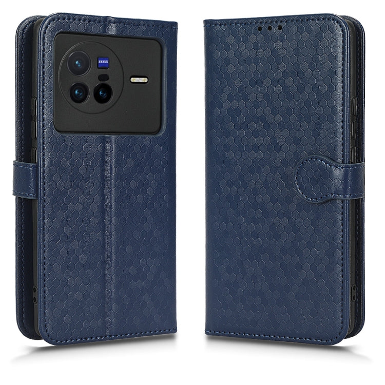 For vivo X80 Honeycomb Dot Texture Leather Phone Case