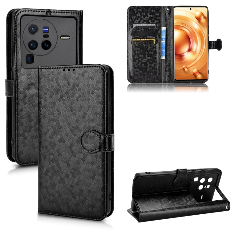 For vivo X80 Pro Honeycomb Dot Texture Leather Phone Case