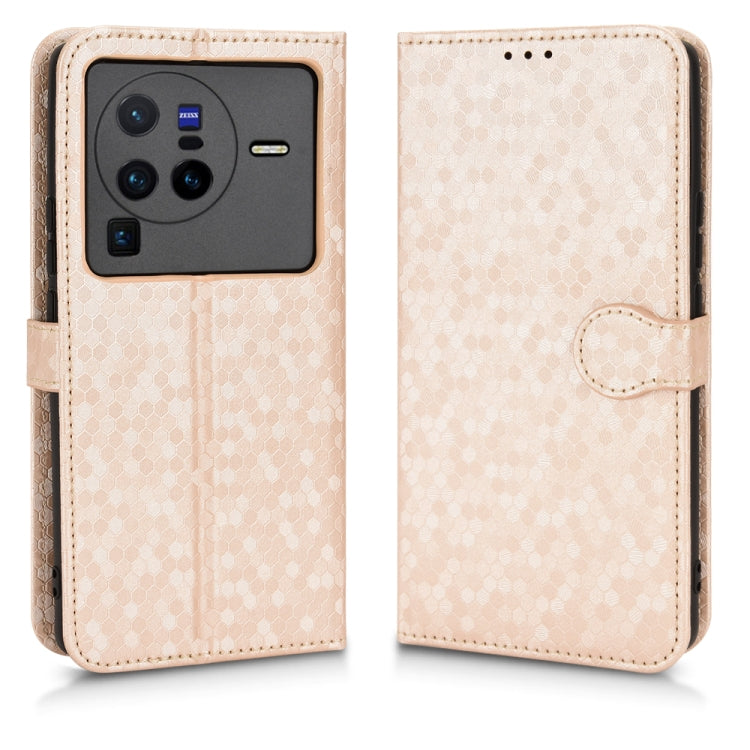 For vivo X80 Pro Honeycomb Dot Texture Leather Phone Case