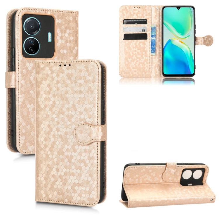 For vivo S15e 5G Honeycomb Dot Texture Leather Phone Case