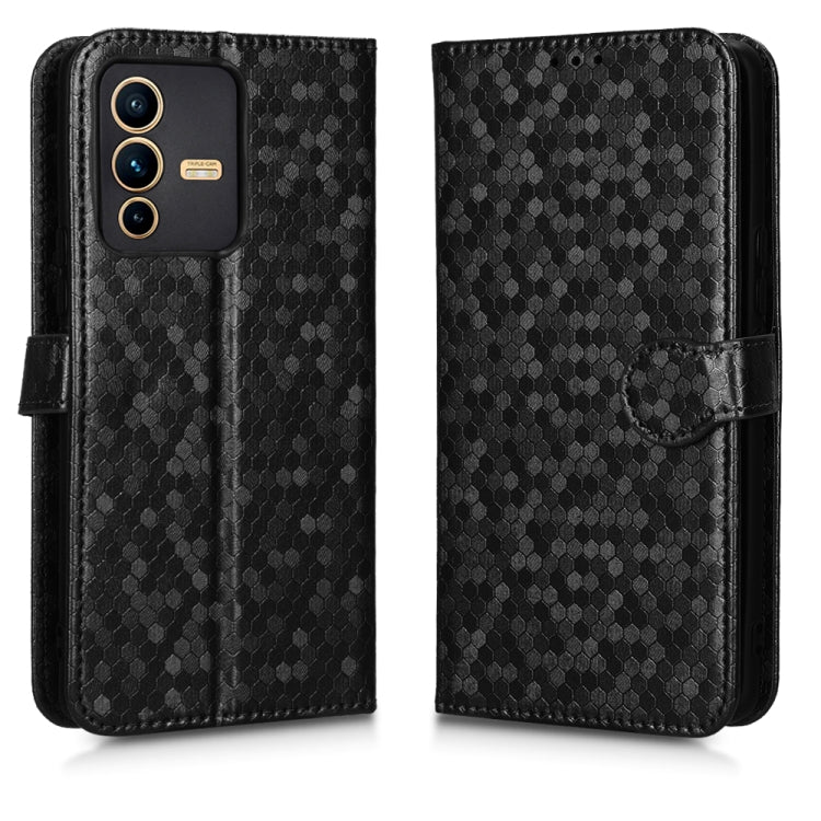 For vivo S12 Honeycomb Dot Texture Leather Phone Case