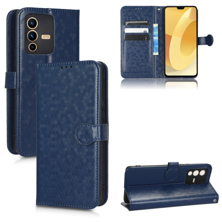 For vivo S12 Honeycomb Dot Texture Leather Phone Case