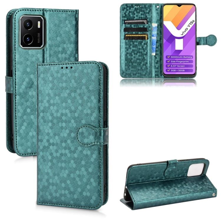 For vivo Y15s Honeycomb Dot Texture Leather Phone Case