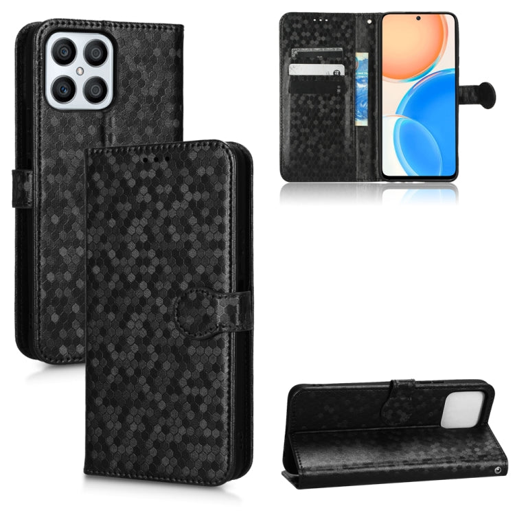 For Honor X8 Honeycomb Dot Texture Leather Phone Case