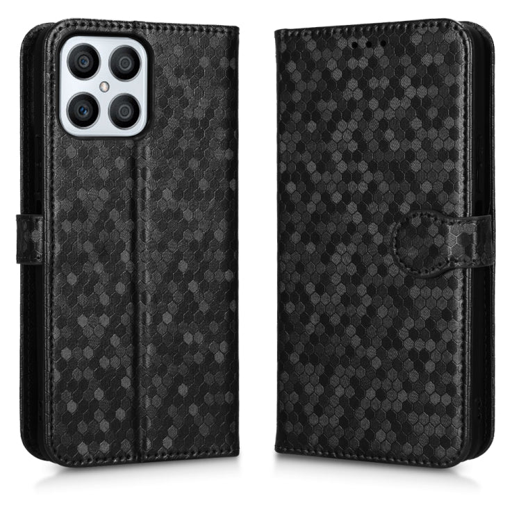 For Honor X8 Honeycomb Dot Texture Leather Phone Case