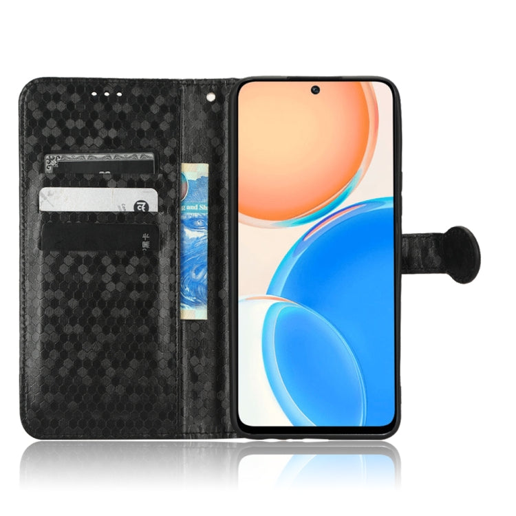 For Honor X8 Honeycomb Dot Texture Leather Phone Case