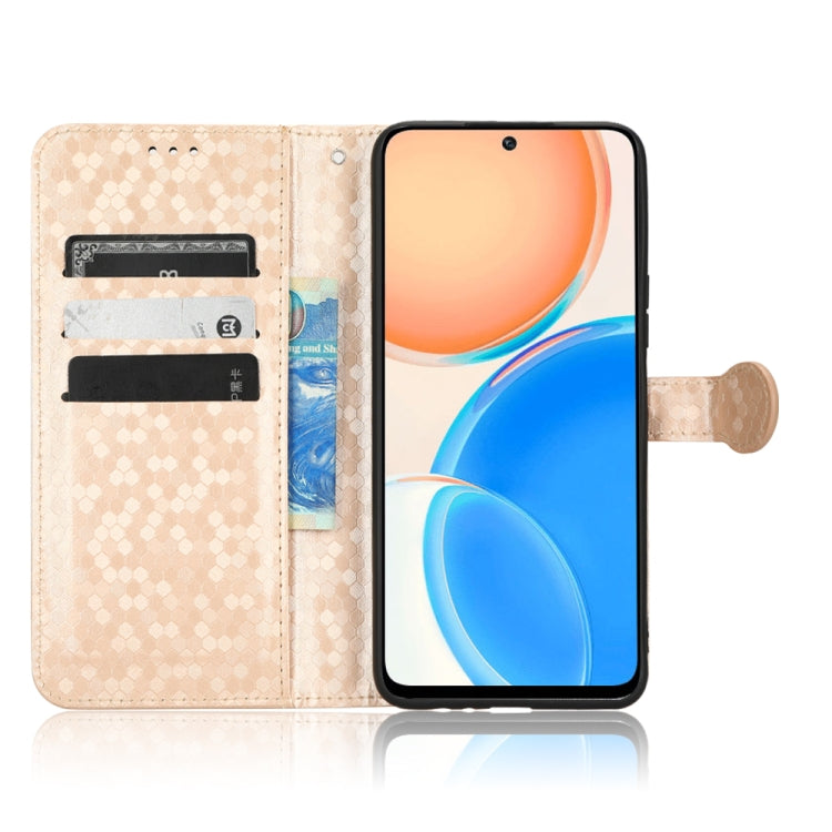 For Honor X8 Honeycomb Dot Texture Leather Phone Case