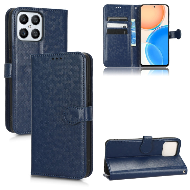 For Honor X8 Honeycomb Dot Texture Leather Phone Case
