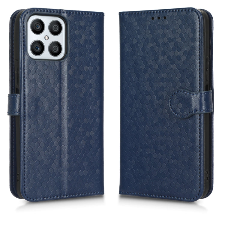 For Honor X8 Honeycomb Dot Texture Leather Phone Case