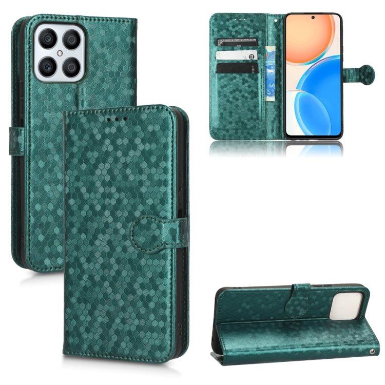 For Honor X8 Honeycomb Dot Texture Leather Phone Case
