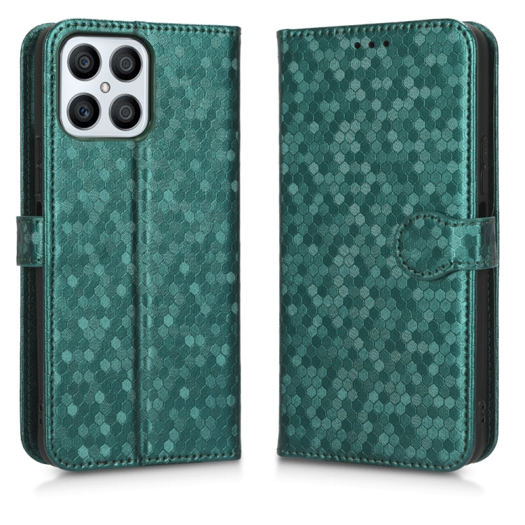 For Honor X8 Honeycomb Dot Texture Leather Phone Case