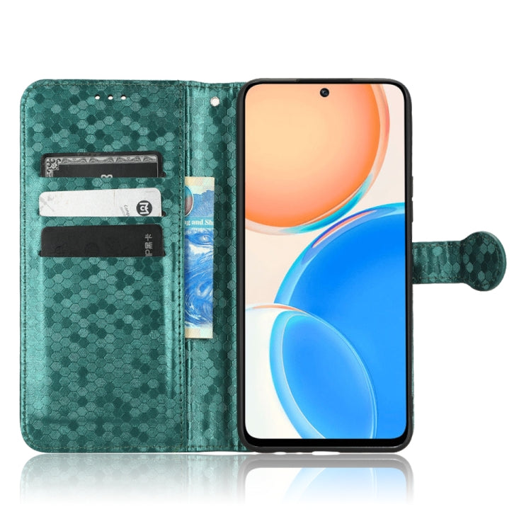 For Honor X8 Honeycomb Dot Texture Leather Phone Case