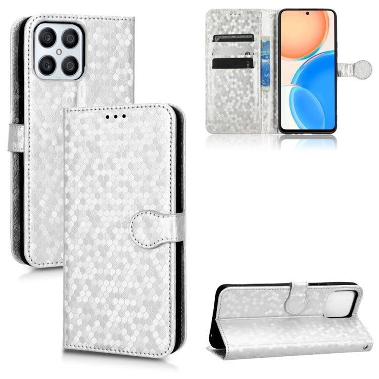 For Honor X8 Honeycomb Dot Texture Leather Phone Case