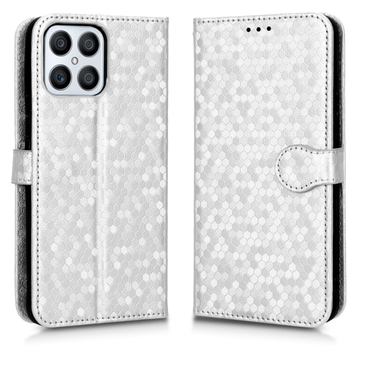 For Honor X8 Honeycomb Dot Texture Leather Phone Case