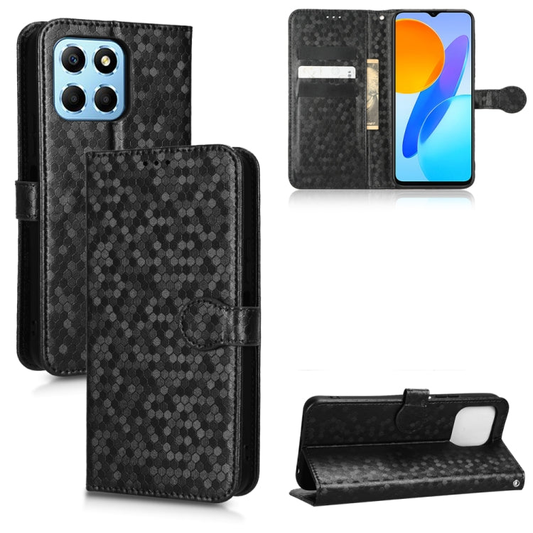 For Honor X8 5G Honeycomb Dot Texture Leather Phone Case