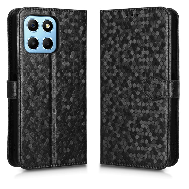 For Honor X8 5G Honeycomb Dot Texture Leather Phone Case
