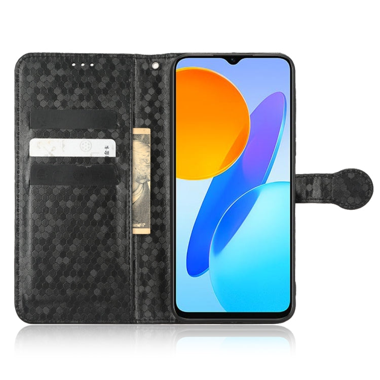 For Honor X8 5G Honeycomb Dot Texture Leather Phone Case