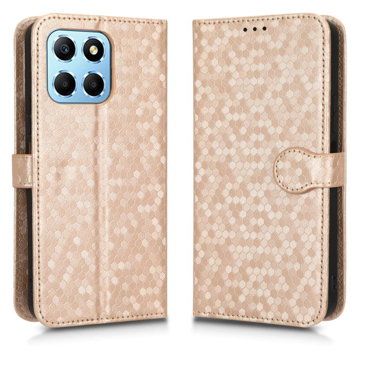 For Honor X8 5G Honeycomb Dot Texture Leather Phone Case