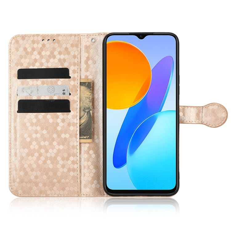 For Honor X8 5G Honeycomb Dot Texture Leather Phone Case