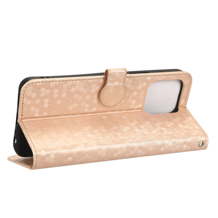 For Honor X8 5G Honeycomb Dot Texture Leather Phone Case