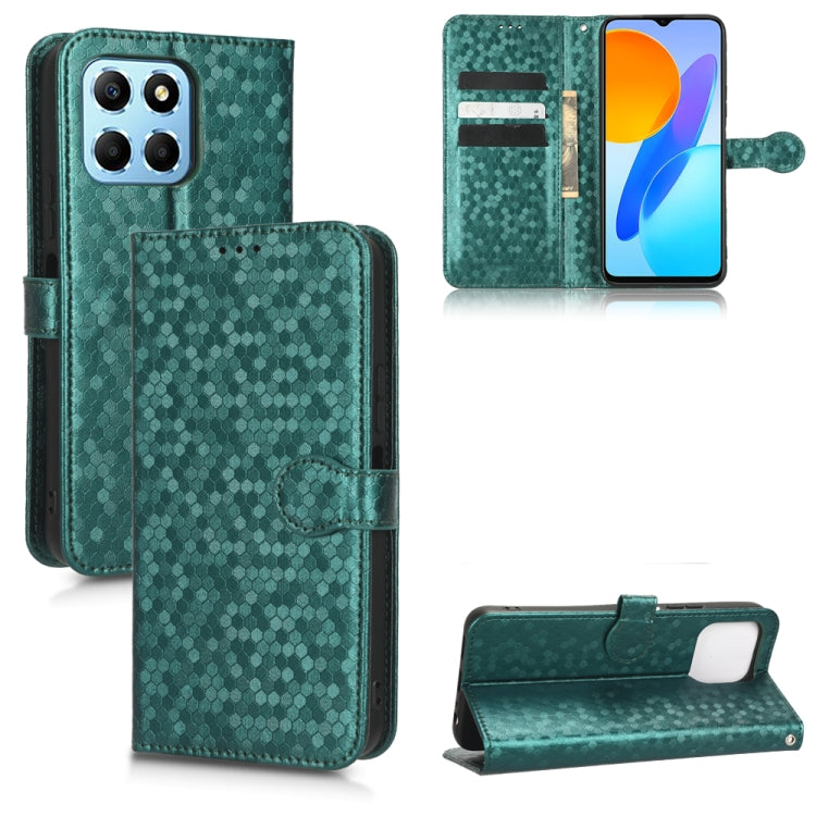 For Honor X8 5G Honeycomb Dot Texture Leather Phone Case
