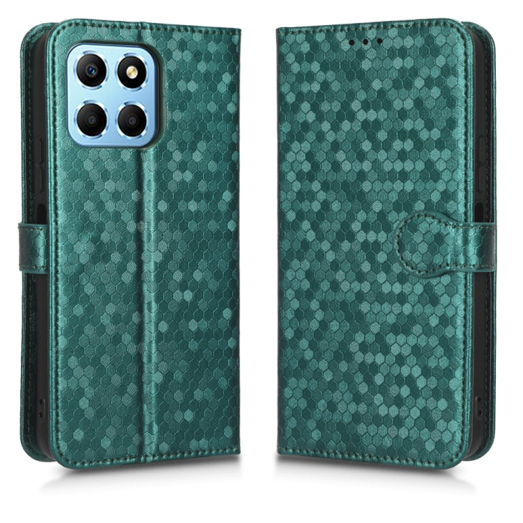 For Honor X8 5G Honeycomb Dot Texture Leather Phone Case