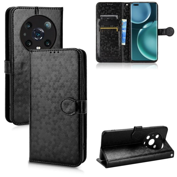 For Honor Magic4 Pro Honeycomb Dot Texture Leather Phone Case
