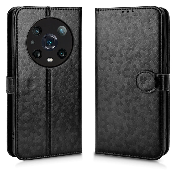 For Honor Magic4 Pro Honeycomb Dot Texture Leather Phone Case