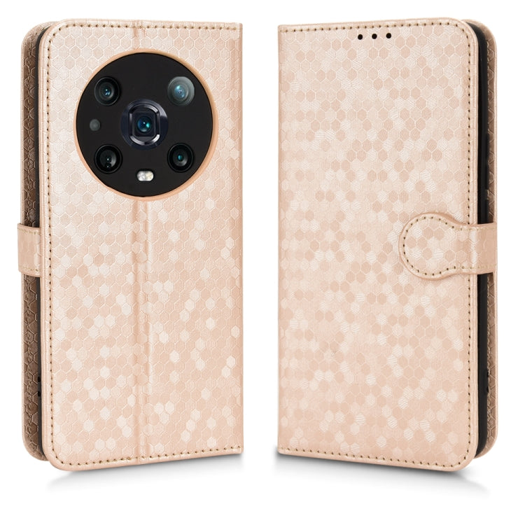 For Honor Magic4 Pro Honeycomb Dot Texture Leather Phone Case