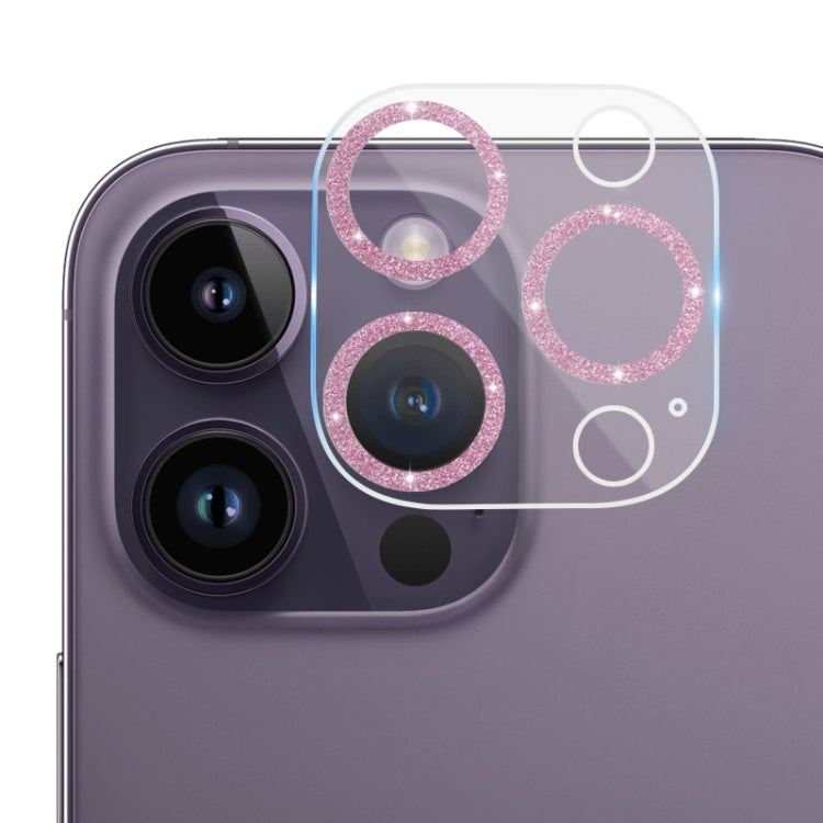 For iPhone 14 Pro Max / 14 Pro Tempered Glass Glitter CD Texture Back Camera Film
