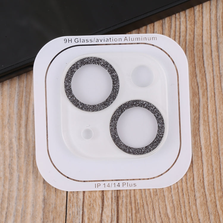 For iPhone 14 / 14 Plus 50pcs Tempered Glass Glitter CD Texture Back Camera Film