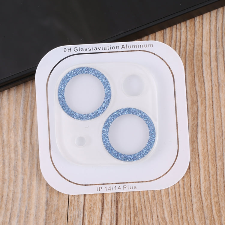 For iPhone 14 / 14 Plus 50pcs Tempered Glass Glitter CD Texture Back Camera Film