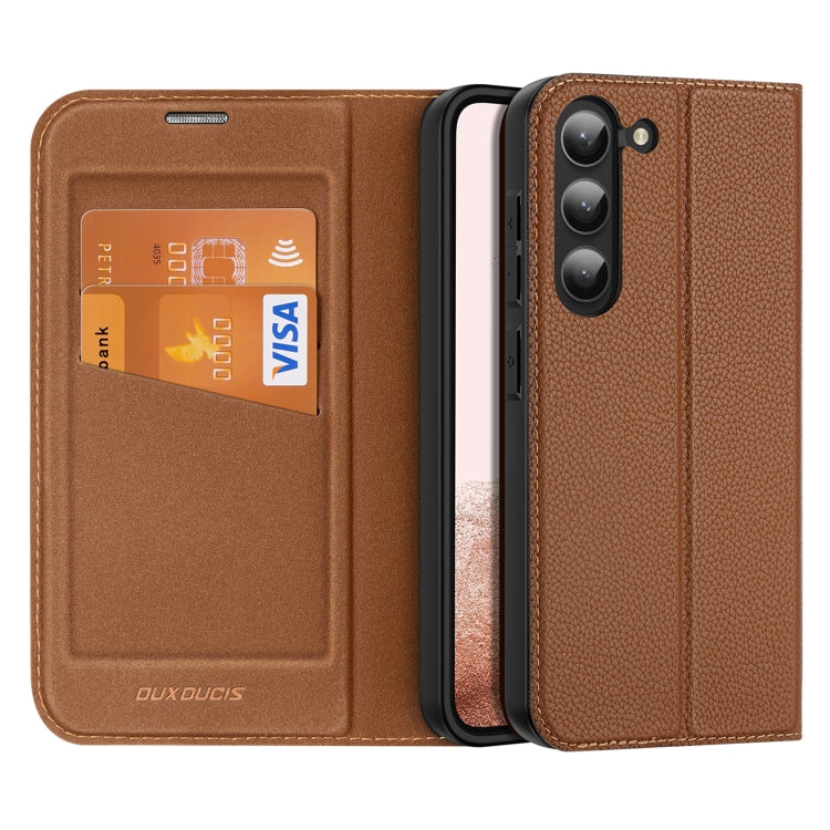 For Samsung Galaxy S23+ 5G DUX DUCIS Skin X2 Series Horizontal Flip Leather Phone Case