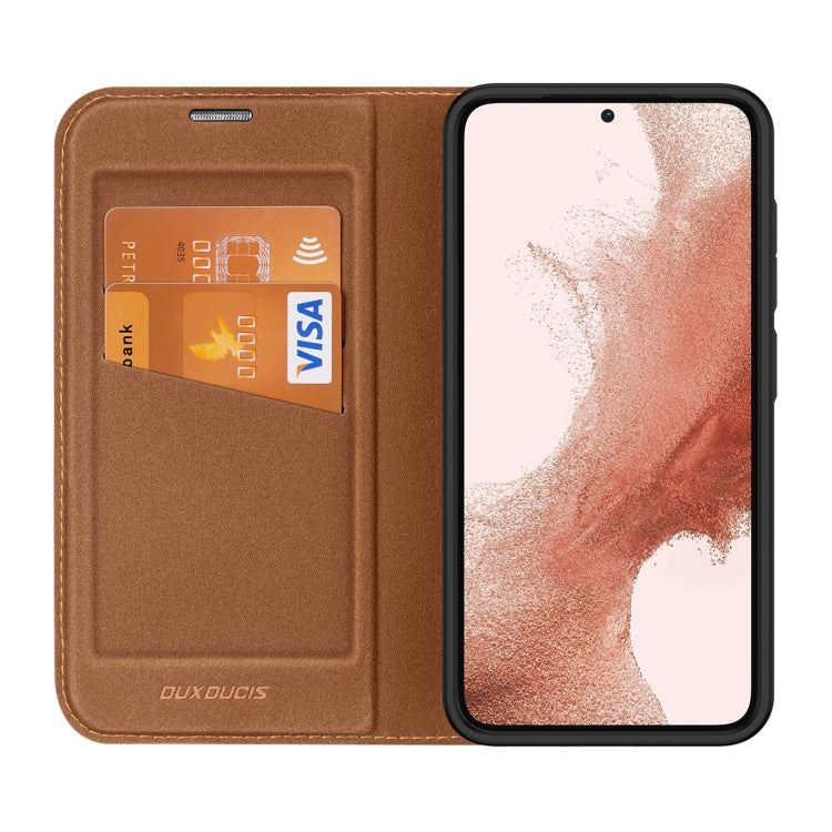 For Samsung Galaxy S23 5G DUX DUCIS Skin X2 Series Horizontal Flip Leather Phone Case