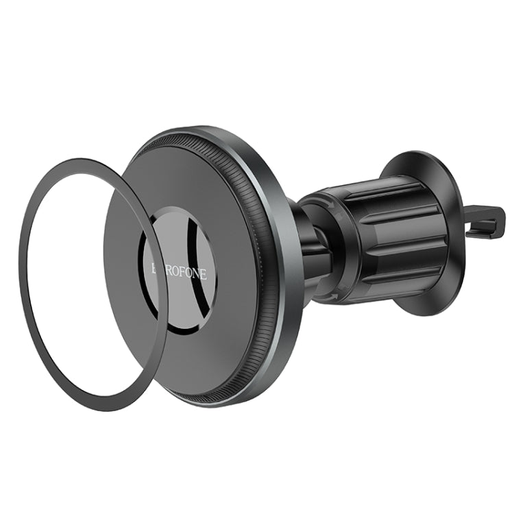 Borofone BH77 Seaside Air Outlet Ring Magnetic Car Holder(Metal Grey)