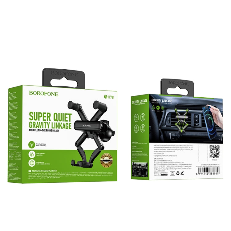 Borofone BH78 Point Air Outlet Gravity Linkage Car Holder(Black)