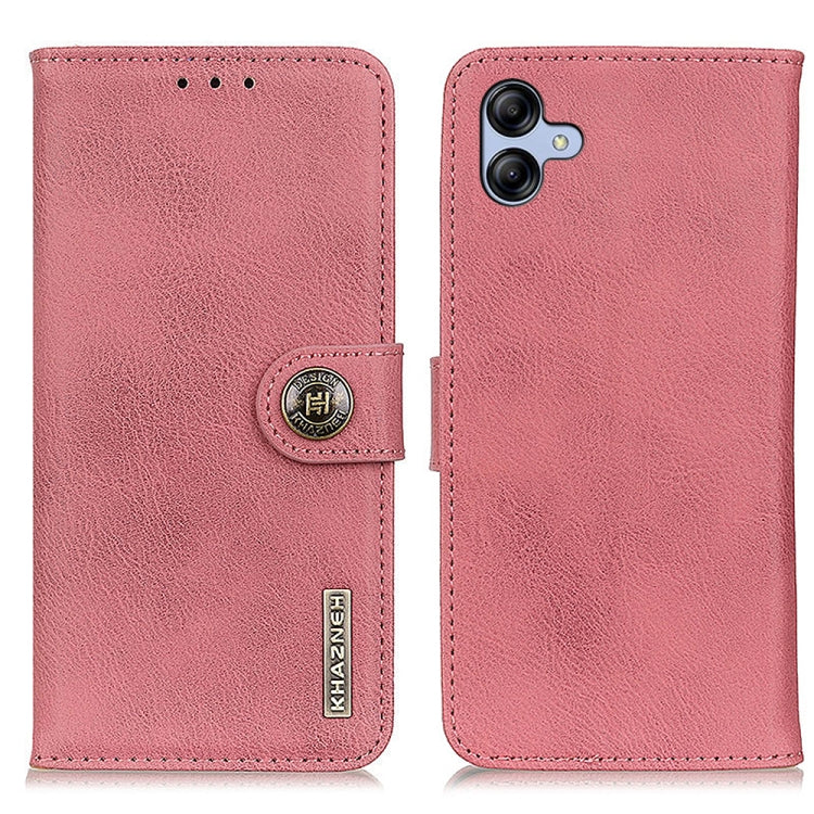For Samsung Galaxy A04E KHAZNEH Cowhide Texture Horizontal Flip Leather Phone Case