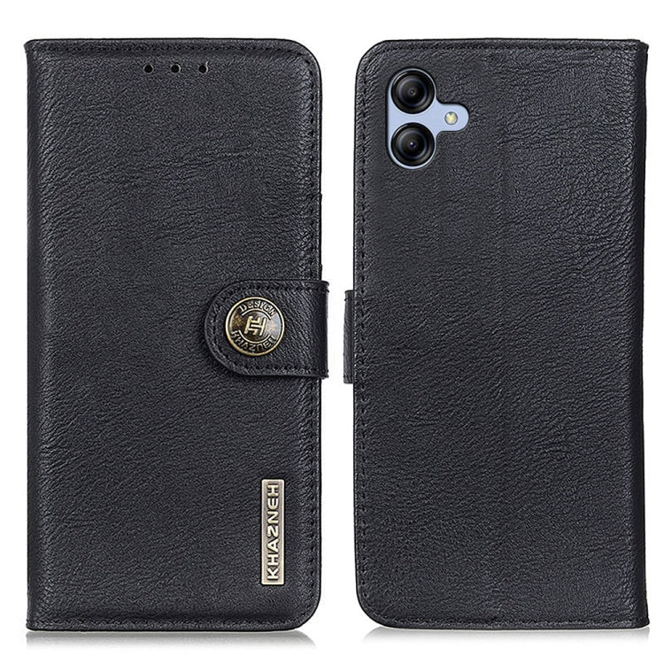 For Samsung Galaxy A04E KHAZNEH Cowhide Texture Horizontal Flip Leather Phone Case