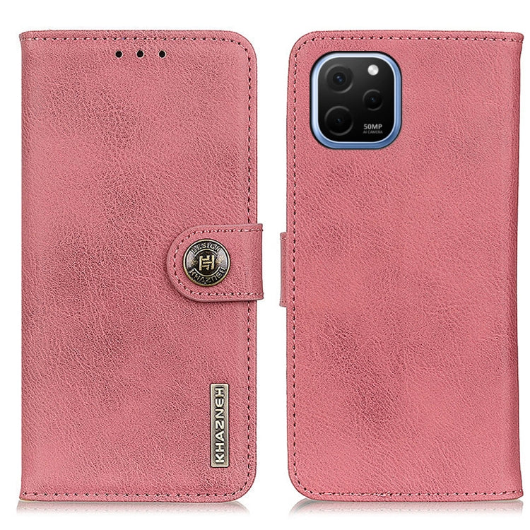 For Huawei Nova Y61 KHAZNEH Cowhide Texture Horizontal Flip Leather Phone Case