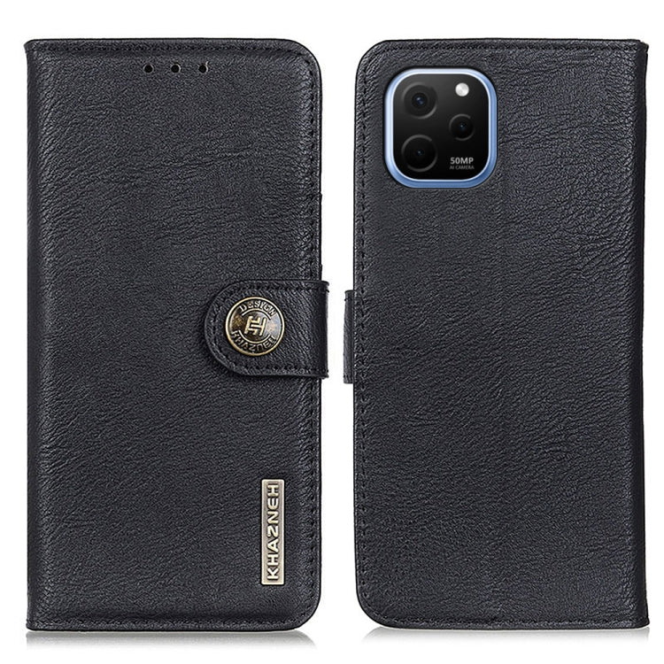 For Huawei Nova Y61 KHAZNEH Cowhide Texture Horizontal Flip Leather Phone Case