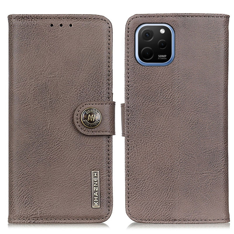 For Huawei Nova Y61 KHAZNEH Cowhide Texture Horizontal Flip Leather Phone Case