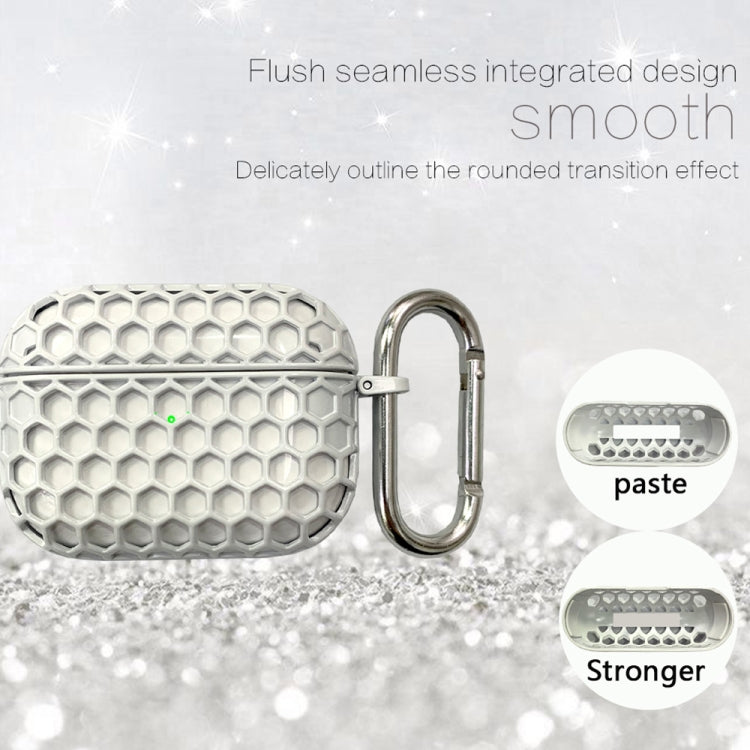 For AirPods Pro 2 / AirPods Pro Wireless Earphone Honeycomb Metal Protective Case