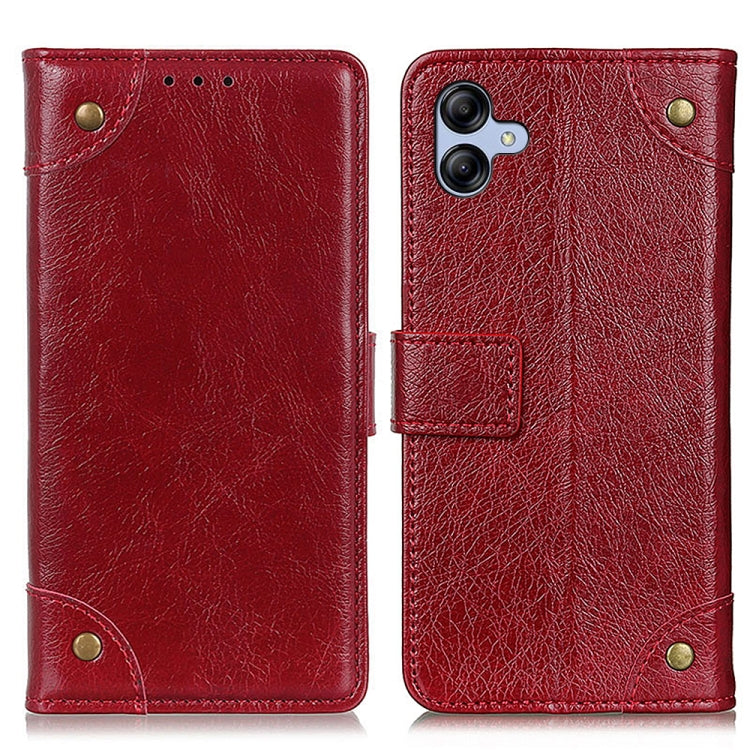 For Samsung Galaxy A04E Copper Buckle Nappa Texture Horizontal Flip Leather Phone Case