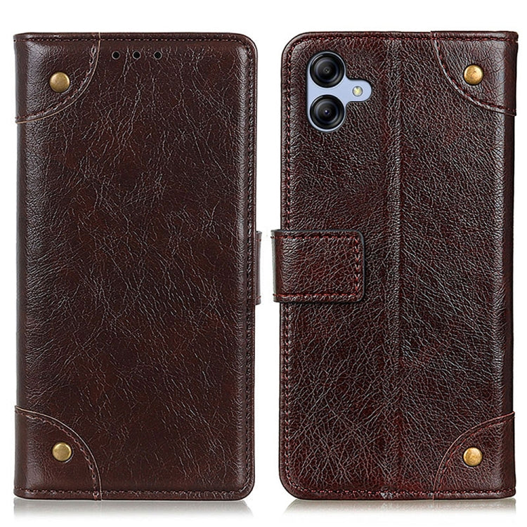 For Samsung Galaxy A04E Copper Buckle Nappa Texture Horizontal Flip Leather Phone Case