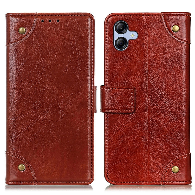 For Samsung Galaxy A04E Copper Buckle Nappa Texture Horizontal Flip Leather Phone Case