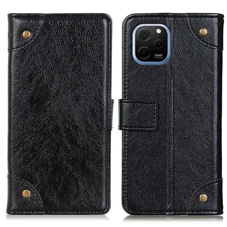 For Huawei Nova Y61 Copper Buckle Nappa Texture Horizontal Flip Leather Phone Case