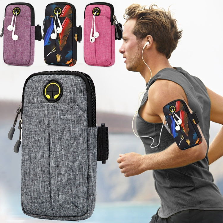 Universal 6.2 inch or Under Phone Zipper Double Bag Multi-functional Sport Arm Case with Earphone Hole