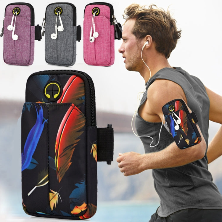 Universal 6.2 inch or Under Phone Zipper Double Bag Multi-functional Sport Arm Case with Earphone Hole