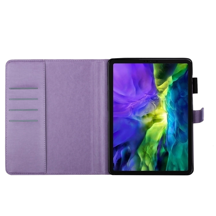 For iPad Pro 11 (2020) Plum Blossom Embossing Pattern Horizontal Flip Leather Tablet Case with Holder & Card Slot