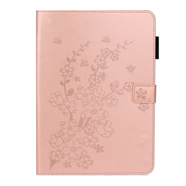 For iPad Pro 11 (2020) Plum Blossom Embossing Pattern Horizontal Flip Leather Tablet Case with Holder & Card Slot